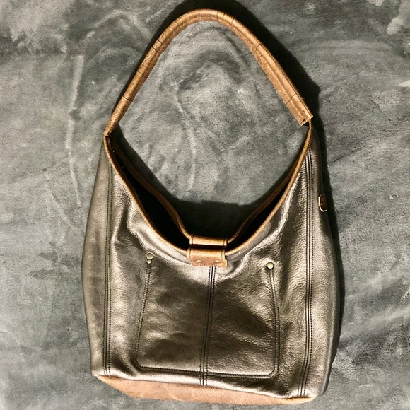 Maven Leather OOAK Artisanal Origin Sling Shoulder Bag in Metallic Earth Tones - Picture 4 of 11